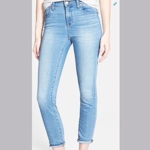MADEWELL High Riser Crop Jeans in Mazzy Wash
